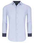 Men's Geometric Slim Fit Performance Long Sleeve Shirt Blue Geo