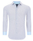 Men's Geometric Slim Fit Performance Long Sleeve White Shirt