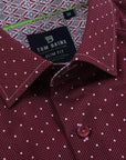 Short Sleeve Core Geo - Burgundy Dot
