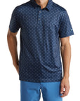 Geo Slim Fit Performance Polo Navy
