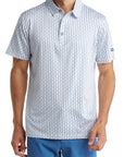 Geo Slim Fit Performance Polo White