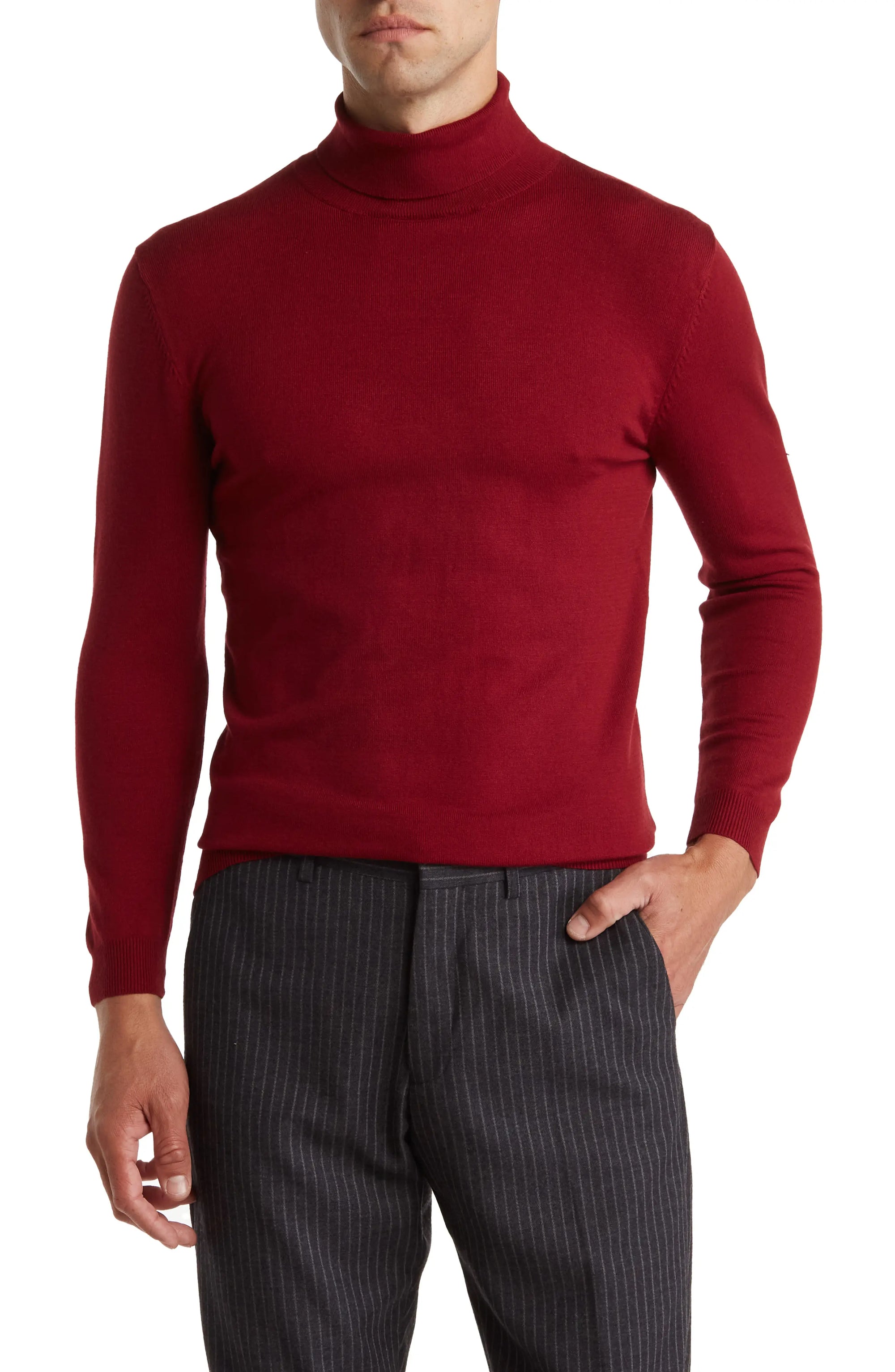 Performance Turtleneck Sweater Burgundy