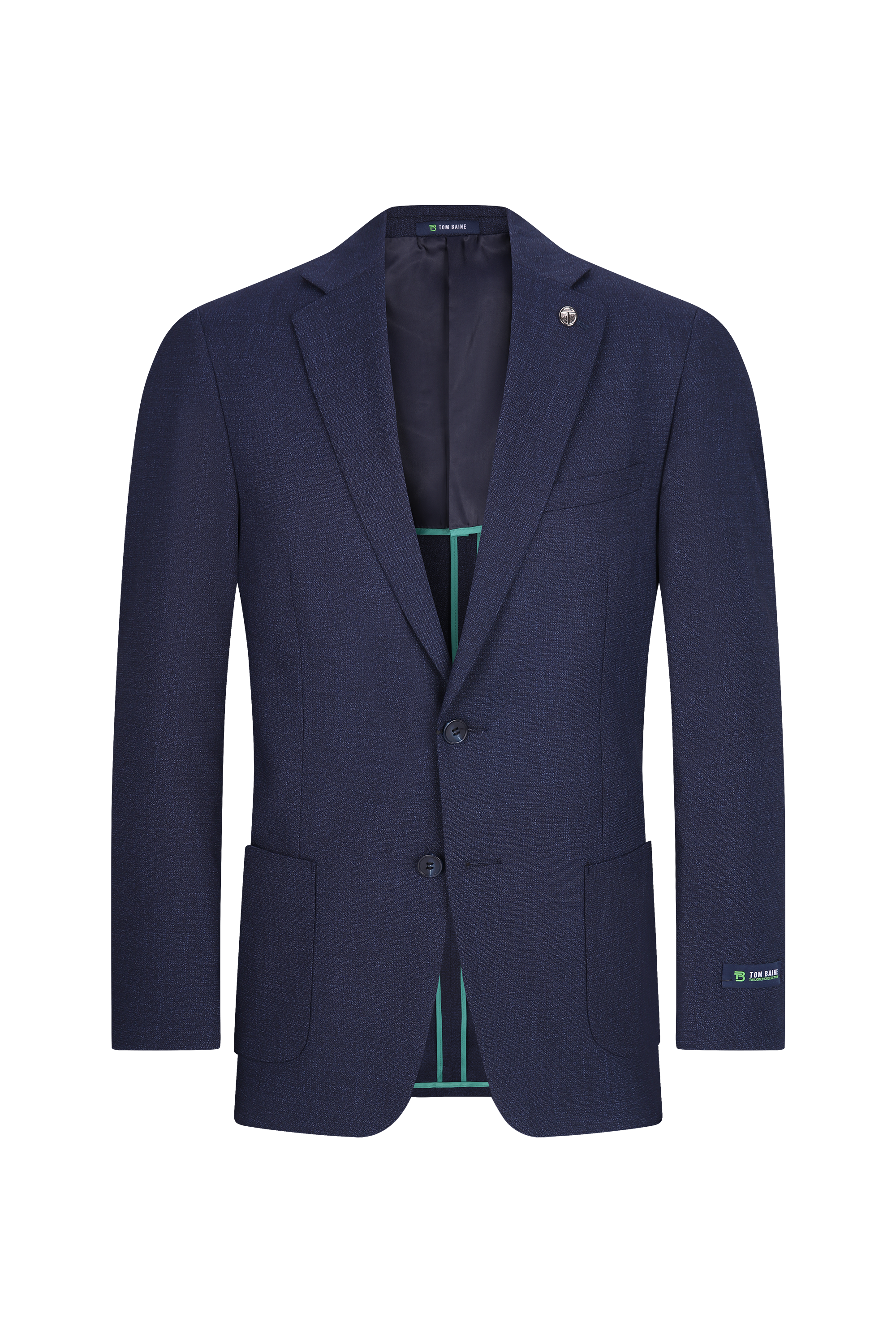 Men's Slim Fit Cotton Performance Stretch Knit Sport Coat Navy 257