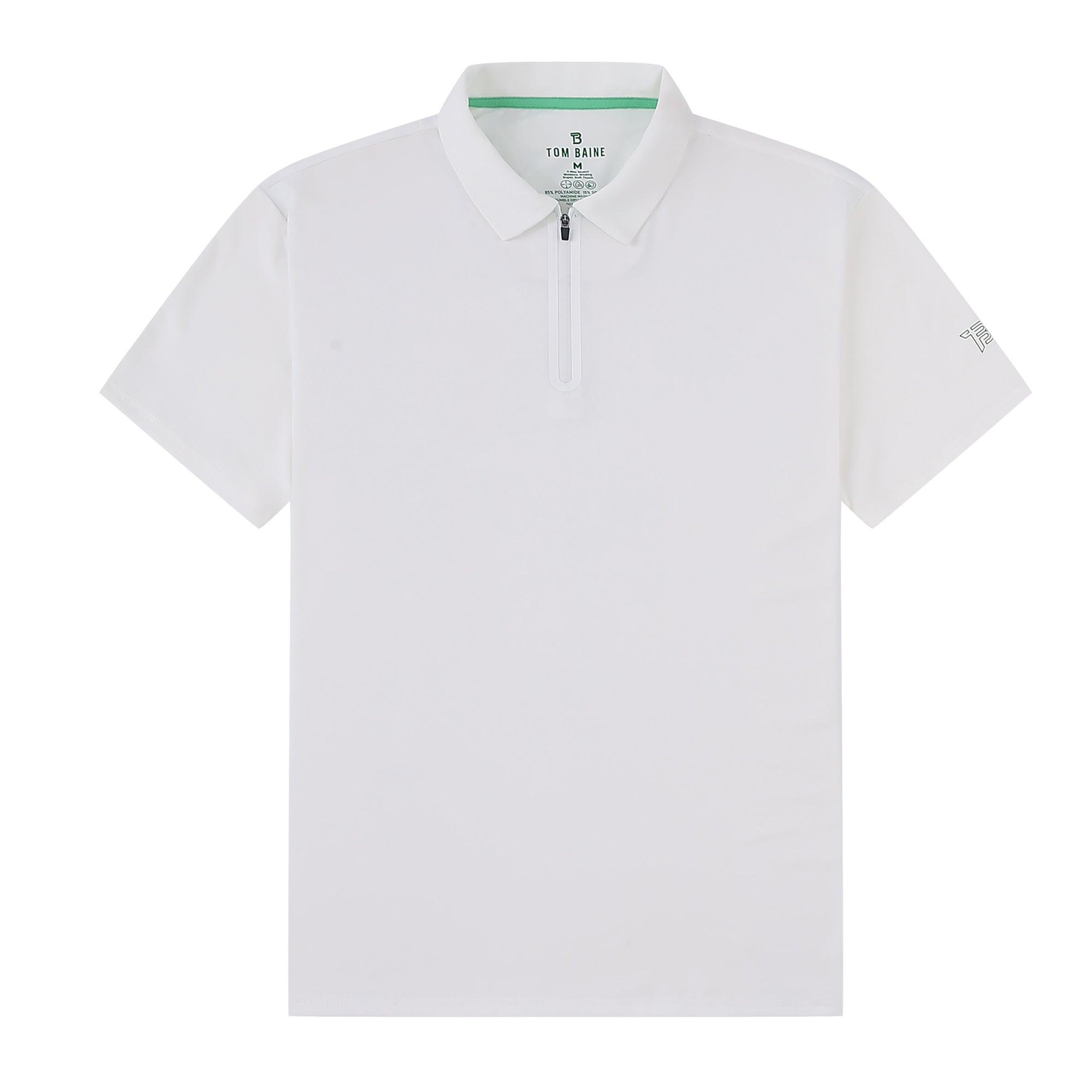 Half Zip Performance Polos (White)
