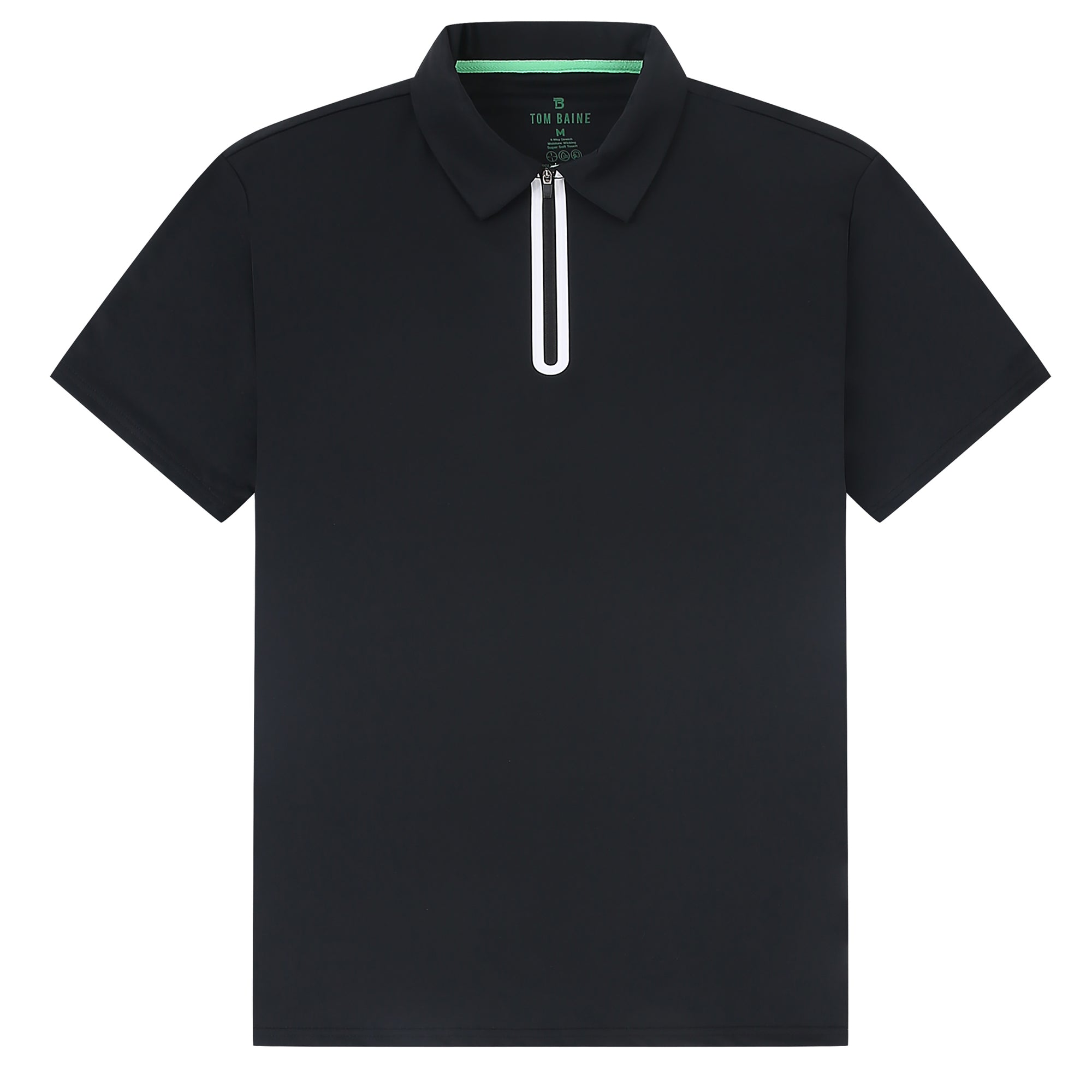 Half Zip Performance Polos (BLACK)