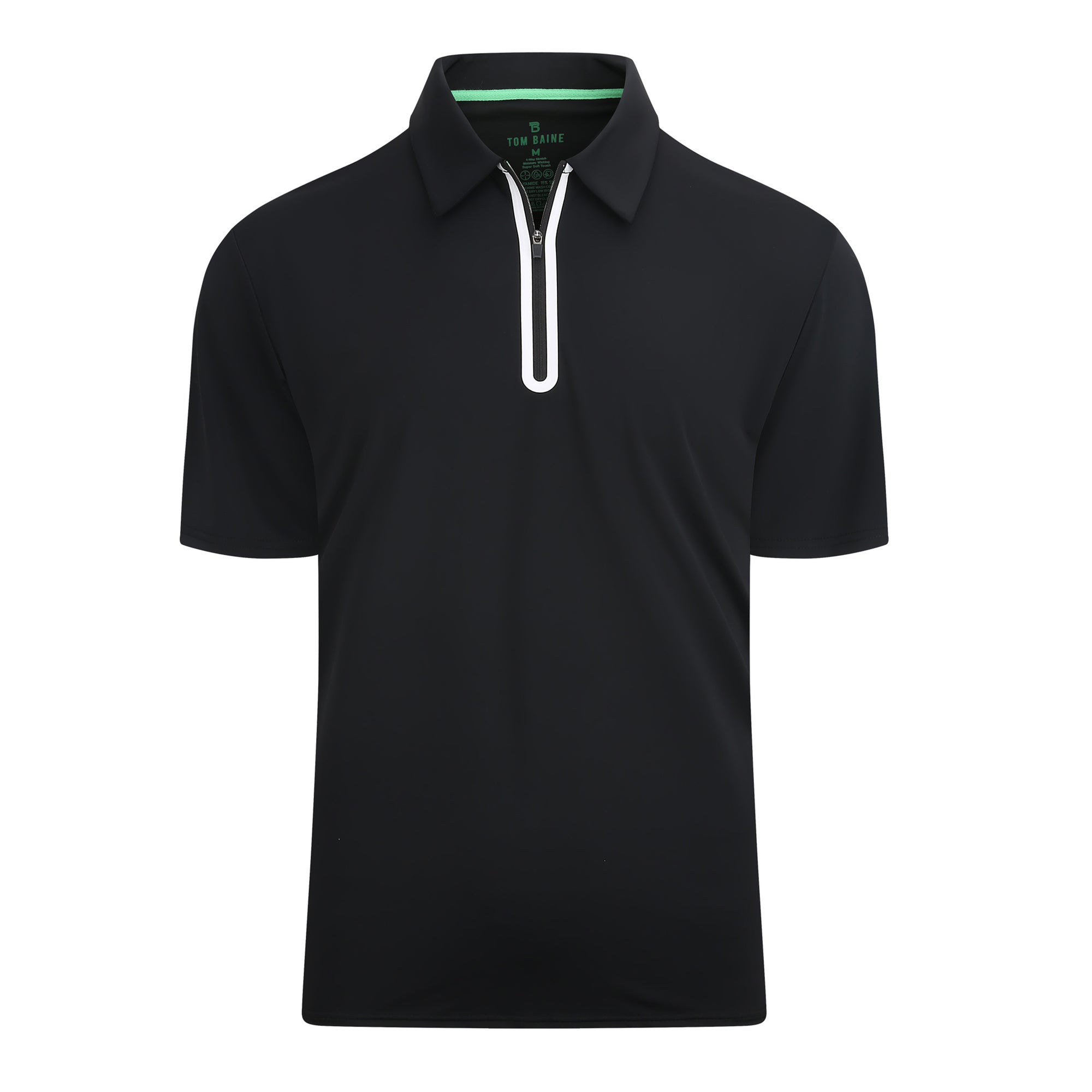 Half Zip Performance Polos (BLACK)