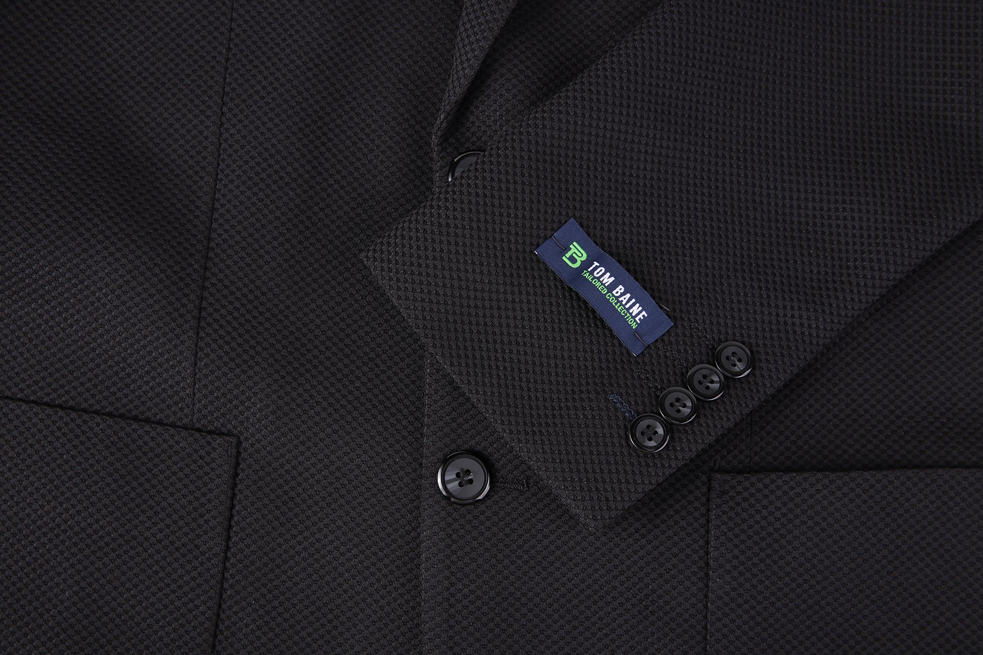 Men's Slim Fit Waffle Performance Stretch Solid Sport Coat Black