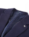 Men's Slim Fit Waffle Performance Stretch Solid Sport Coat Navy