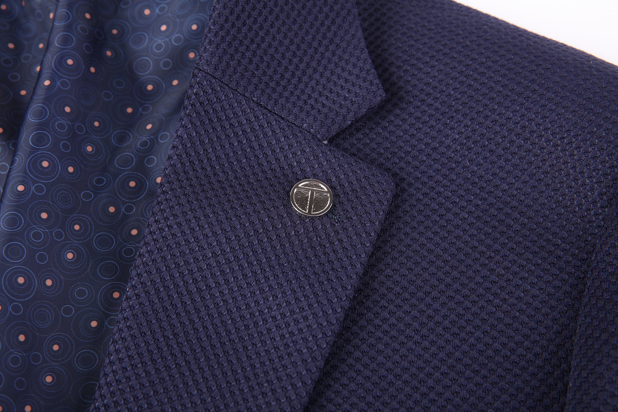 Men's Slim Fit Waffle Performance Stretch Solid Sport Coat Navy