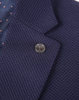 Men's Slim Fit Waffle Performance Stretch Solid Sport Coat Navy