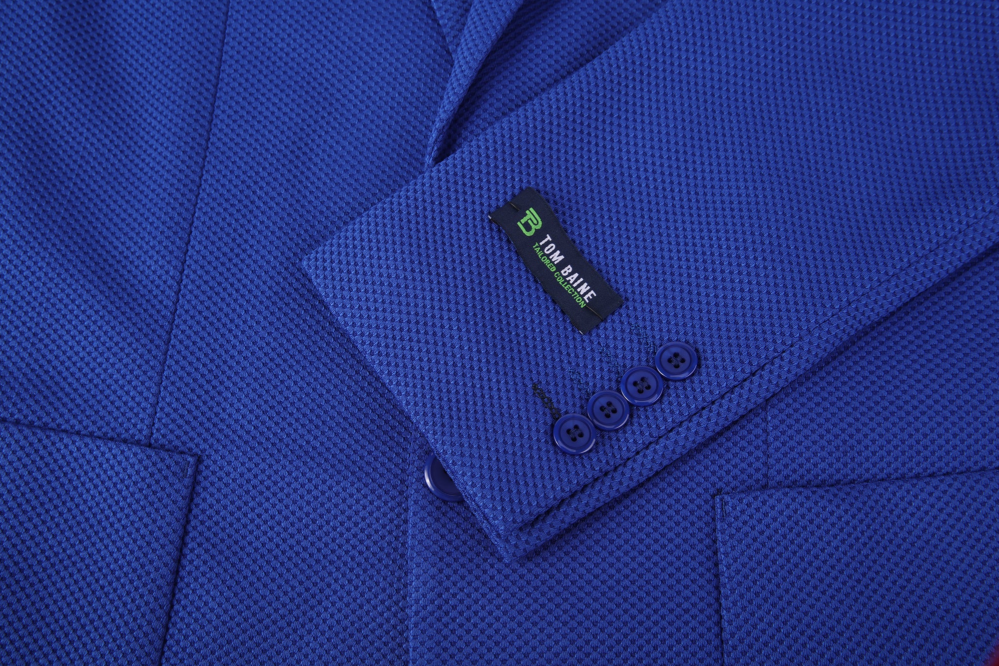 Men's Slim Fit Waffle Performance Stretch Solid Sport Coat Royal