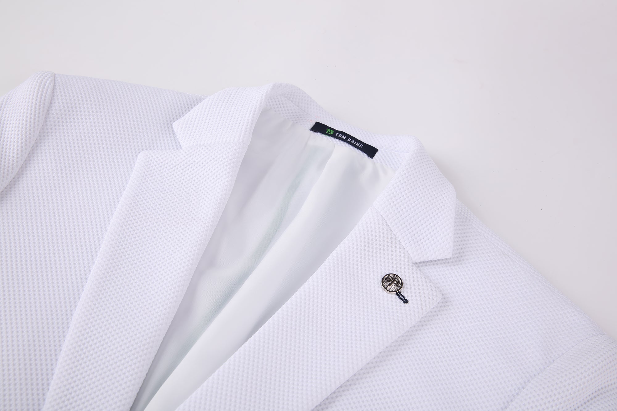 Men's Slim Fit Waffle Performance Stretch Solid Sport Coat White