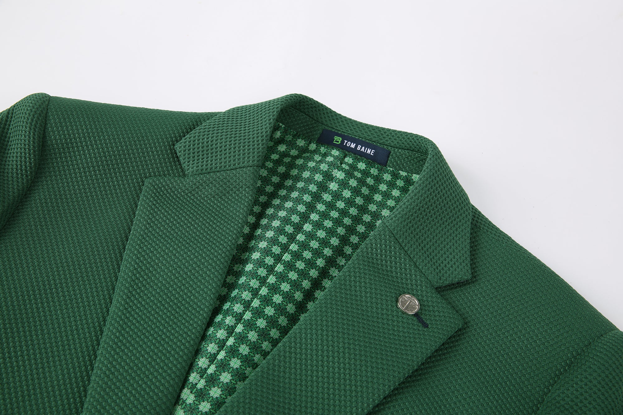 Men's Slim Fit Waffle Performance Stretch Solid Sport Coat Green