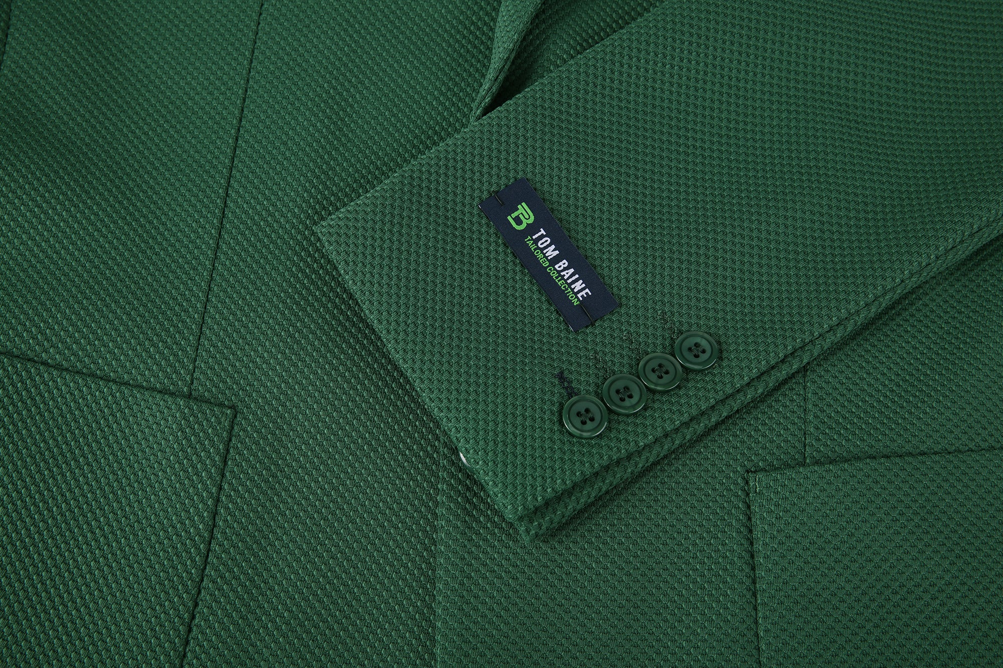 Men's Slim Fit Waffle Performance Stretch Solid Sport Coat Green