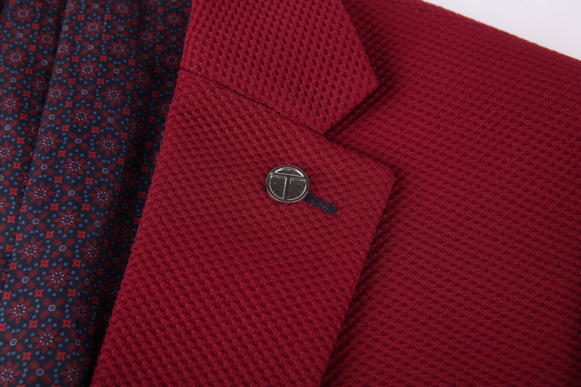 Men's Slim Fit Waffle Performance Stretch Solid Sport Coat Burgundy