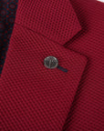 Men's Slim Fit Waffle Performance Stretch Solid Sport Coat Burgundy