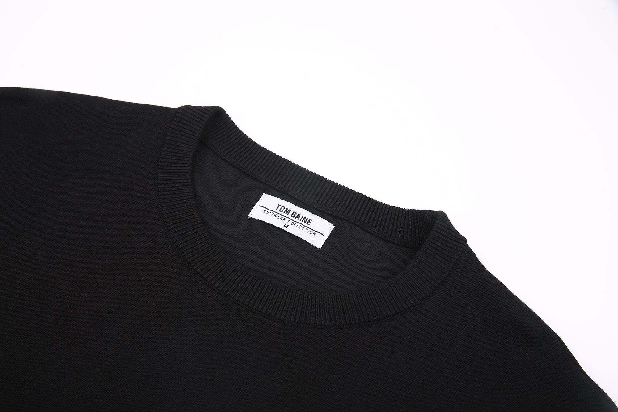 Cashmere Feel Crewneck Sweater (Black)