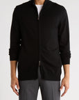 Full Zip Cashmere Feel Sweater (Charcoal)