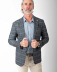 Tom Baine Plaid Flat Pocket Sport Coat (Black)