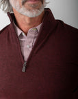 1/4 Zip Cashmere Feel Sweater (Burgundy)