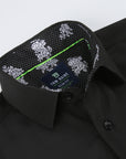 Men's Slim Fit Geometric Performance Long Sleeve Shirt Black