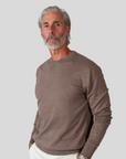 Cashmere Feel Crewneck Sweater (Brown)
