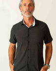 Men's Slim Fit Performance Stretch Short Sleeve Black