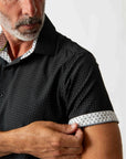 Men's Slim Fit Performance Stretch Short Sleeve Black