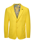 Men's Slim Fit Waffle Performance Stretch Solid Sport Coat Yellow
