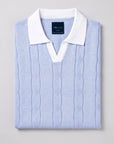 Vicacio Knit Two-Tone Polo - Sky