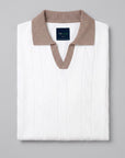 Vicacio Knit Two-Tone Polo - White