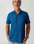 Men's Slim Fit Performance Stretch Short Sleeve Blue