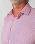 Men's Geometric Slim Fit Performance Short Sleeve Pink