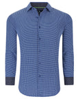 Men's Geometric Slim Fit Performance Long Sleeve Shirt Royal Geo