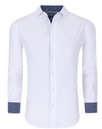 Men's Slim Fit Performance Long Sleeve Solid Shirt White