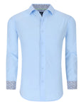 Men's Slim Fit Performance Long Sleeve Solid Shirt Sky Blue