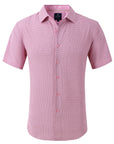 Men's Geometric Slim Fit Performance Short Sleeve Pink