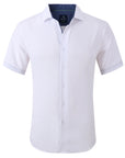 Men's Slim Fit Performance Short Sleeve Solid Shirt White