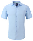 Men's Slim Fit Performance Short Sleeve Solid Shirt Sky Blue
