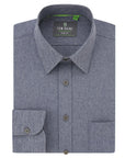 Men's Slim Fit Performance Long Sleeve Solid Shirt Chambray Melage
