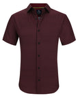 Men's Slim Fit Performance Stretch Short Sleeve Burgundy