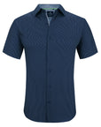 Men's Slim Fit Performance Stretch Short Sleeve Navy