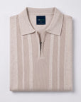 Havana Knit Zip-Up Polo - Tan