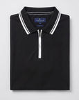 Soft Touch Performace Zip-Up Polo - Black