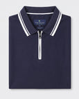 Soft Touch Performace Zip-Up Polo - Navy