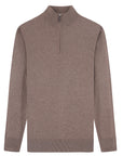 Cashmere Feel 1/4 Zip Sweater (Brown)