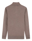 Cashmere Feel 1/4 Zip Sweater (Brown)