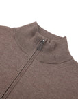Cashmere Feel 1/4 Zip Sweater (Brown)
