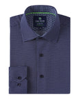 Men's Geometric Slim Fit Performance Long Sleeve Shirt Navy Geo