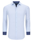 Men's Geometric Slim Fit Performance Long Sleeve Shirt Sky Blue